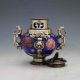 Chinese Antique Porcelain Inlaid Tibetan Silver&monkey Lid Incense Burner Incense Burners photo 3