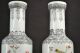 Old Porcelain Drawing Flower & Look At Each Other Bird Rare Lucky Pair Vase Vases photo 1