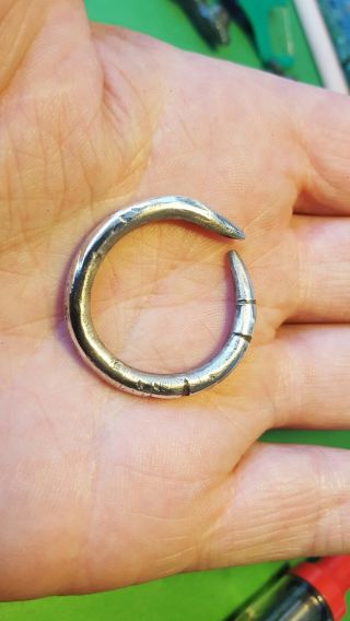 Massive Rare Viking Warrior Solid Silver Ring 10.  15 Grams photo