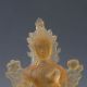 Chinese Glazed Hand - Carved Transparent Yellow Buddha Statue Xz314 Buddha photo 1
