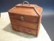 Antique Vintage Style Collectors Campaign Chest Wood Box W Secret Comparments Boxes photo 1