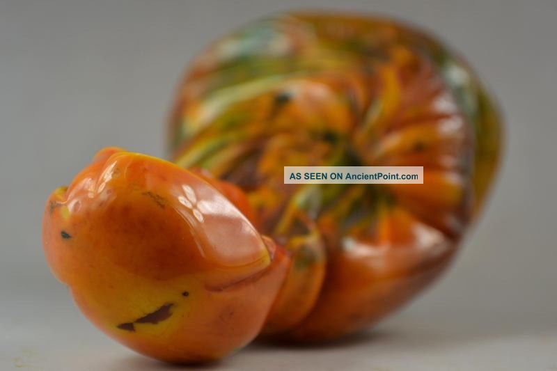 Delicate Chinese Amber Hand Carved Buddism Godness Guanyin Statue Kwan-yin photo