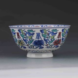 Chinese Porcelain Bowl Hand - Painted Flowers W Qing Dynasty Qianlong Mark G479 photo