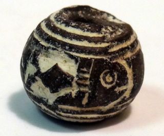 Pre - Columbian Black Fish Bead.  Guaranteed Authentic. photo