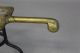 Rare 18th C Brass And Wrought Iron Standing Trivet Rare Pistol Shaped Handle Primitives photo 6