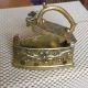 Vintage Small Ornate Brass Sad Iron Italy Saw Tooth Hinged Latching Lid Other Antique Home & Hearth photo 2