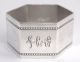 24g Vintage Sterling Silver Napkin Ring - Polygon - Engraved/beaded Sterling Silver (.925) photo 4