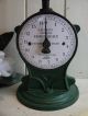 Vintage English Salter Kitchen Scale Green Paint & White Enamel Face Scales photo 1