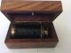 Solid Brass Nautical Collectable Small Telescope With Wood Box Telescopes photo 2