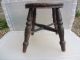 Antique Wooden Stool Bench Seat Children Kids Milking Vintage French Old 1900-1950 photo 2