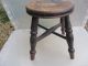 Antique Wooden Stool Bench Seat Children Kids Milking Vintage French Old 1900-1950 photo 3