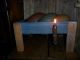 Primitive Early Look Wooden Bin,  (3) Dough Bowls,  Make Do Candle,  Farmhouse Blue Primitives photo 3