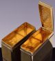 Incredible Pair 1824 Georgian Gold Gilt Sterling Silver Snuff Vinaigrette Box Boxes photo 7