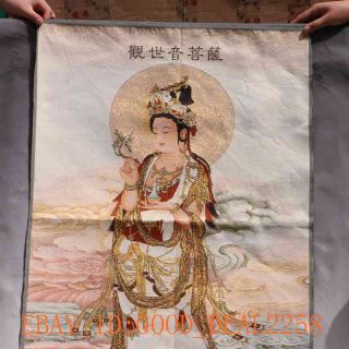 Tibetan Nepal Silk Embroidered Thangka Tara Tibet Buddha - - Kwan - Yin 82 photo