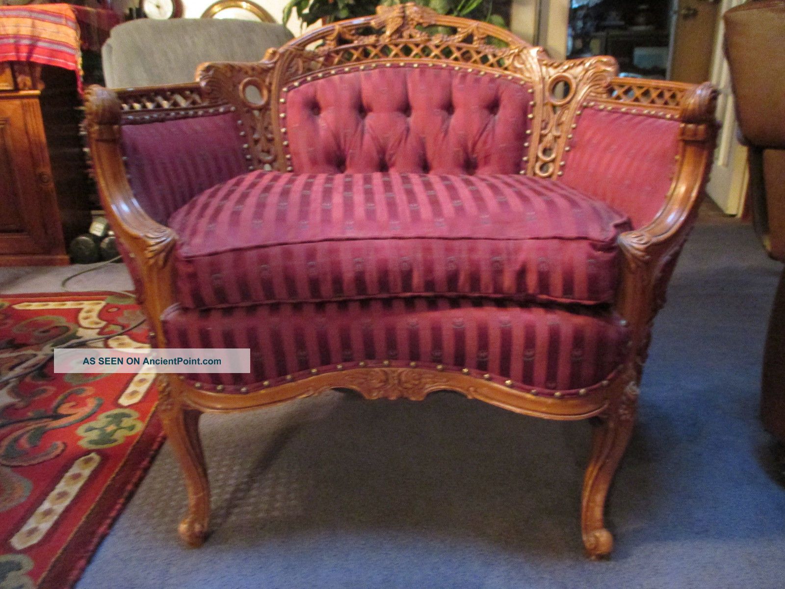 Antique Victorian Carved Corner Chair Armchair Furniture 1800-1899 photo