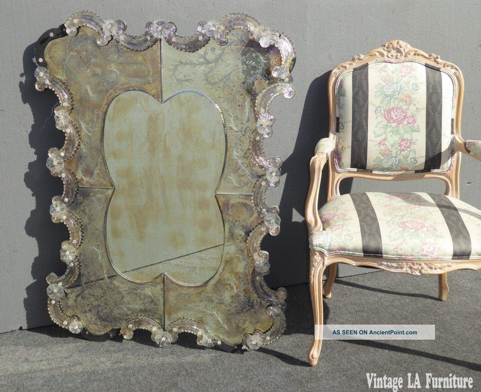 Vintage Venetian Style Distressed Effect Floral Design Wall Mantle Mirror Mirrors photo