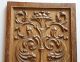 Matching Pair Carved Wood Panel Salvaged Furniture Architectural Scroll Leaves Doors photo 2