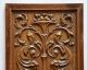 Matching Pair Carved Wood Panel Salvaged Furniture Architectural Scroll Leaves Doors photo 7