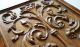 Matching Pair Carved Wood Panel Salvaged Furniture Architectural Scroll Leaves Doors photo 8