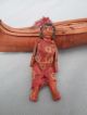 Vintage Hand Crafted Native Canadian Indian Birch Bark Model Canoe Native American photo 5