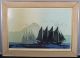 Large Elton Bennett Serigraph Print,  Trade Winds 4 - Masted Schooner Ships Other Maritime Antiques photo 1