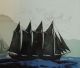 Large Elton Bennett Serigraph Print,  Trade Winds 4 - Masted Schooner Ships Other Maritime Antiques photo 3