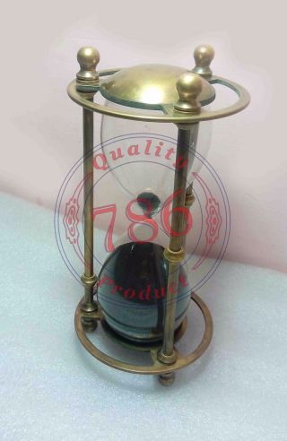Nautical Solid Brass Sand Timer Maritime Marine Hour Glass Desk Top Decor Gift photo