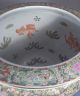 Large Vintage Chinese Porcelain Fish Bowl & Stand Famille Rose Jardinere Planter Bowls photo 5
