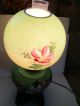 Gone With The Wind Lamp Floral Ball Shade Converted P & A Base 20 