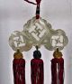 Antique Chinese Tibetan Mother Of Pearl Buddhist Amulet Temple Altar Nacre& Silk Amulets photo 6