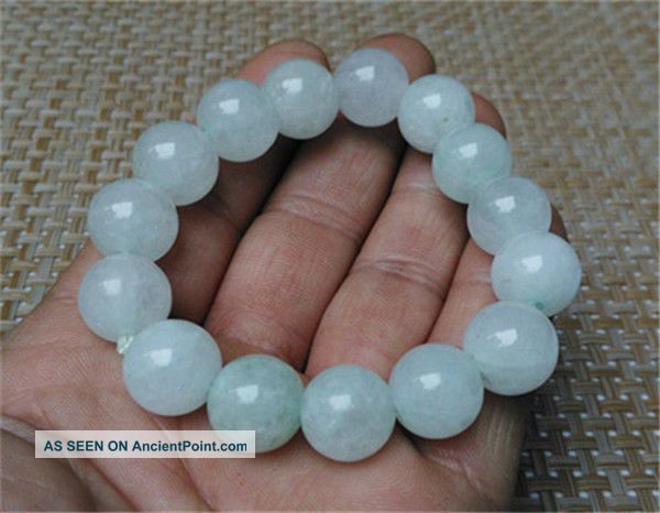 100 Natural White Jade Bead Bracelet Jade Column Diameter: 13 Mm Bracelets photo