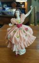 Dresden Germany Lady Ballerina In Pink Lace Dress W/ Red Bodice Figurines photo 1