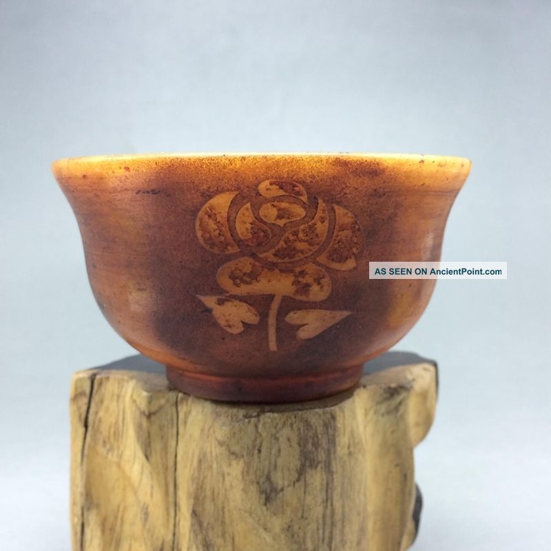 Xiuyan Jade Hand - Carved Flower Bowl In China 4。6w16 Other Antiquities photo