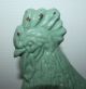 Antique French Enameled Cast Iron Rooster Rustic Large Green Door Stop French Co Other Antique Home & Hearth photo 4