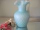Antique Soft Blue Quilted Satin Glass Pitcher W/ruffle Pitchers photo 2