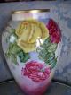 Limoges Vase; Delinieres & Co; Large Roses; Hand Painted; A E Sudder Vases photo 4
