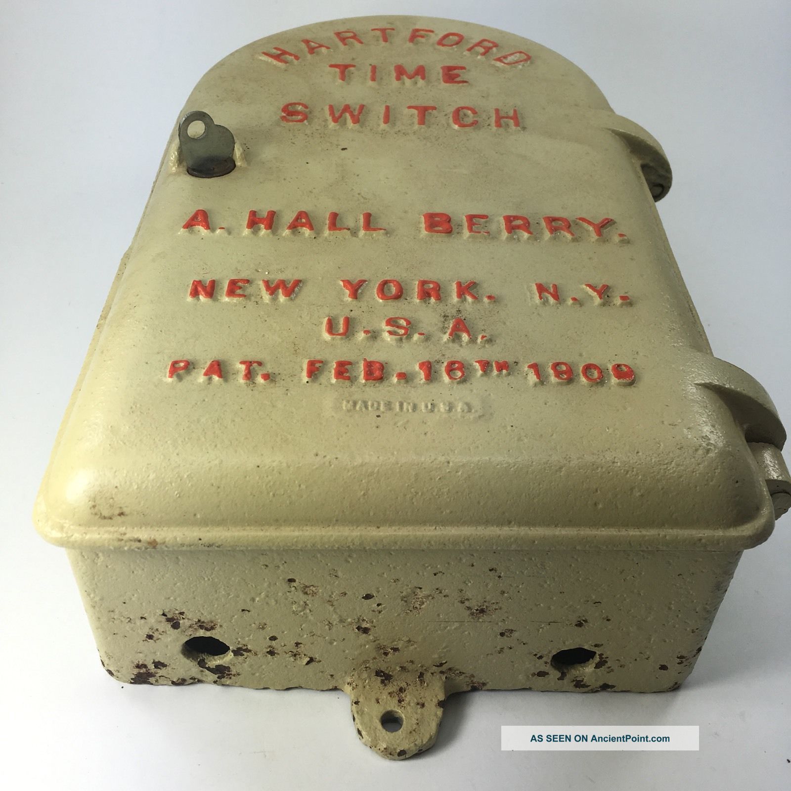 Antique 1909 Hartford Time Switch Heavy Cast Iron Casket Case York City Ny Other Mercantile Antiques photo