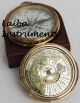 Vintage Compass W/leather Case Calender Compass Sundial Compass Nautical Compass Compasses photo 3