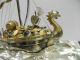 Silver Japanese Phoenix Treasure Ship.  287g/ 10.  10oz.  Japanese Antique Other Antique Sterling Silver photo 9