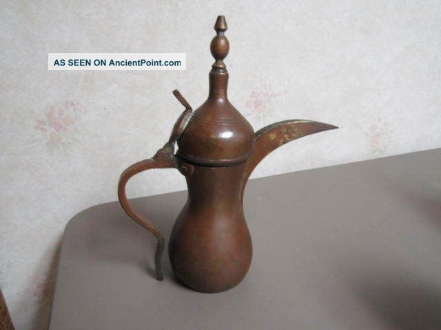 Antique Large Islamic Arabic Bedouin Middle Eastern Signed Dallah Coffee Pot Islamic photo