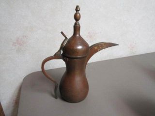 Antique Large Islamic Arabic Bedouin Middle Eastern Signed Dallah Coffee Pot photo