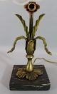 Antique Painted Brass & Marble,  Art Nouveau Table Lamp & Art Glass Shade Nr Lamps photo 4