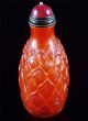 Antique Old Chinese Peking Glass Carved Snuff Bottle Bright Color Auspicious Snuff Bottles photo 1