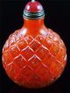 Antique Old Chinese Peking Glass Carved Snuff Bottle Bright Color Auspicious Snuff Bottles photo 2