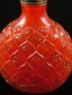 Antique Old Chinese Peking Glass Carved Snuff Bottle Bright Color Auspicious Snuff Bottles photo 4