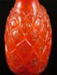 Antique Old Chinese Peking Glass Carved Snuff Bottle Bright Color Auspicious Snuff Bottles photo 5
