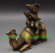 China Folk Brass Old Man Ride Camel Llama Of The Desert Animal Statue Other Antique Chinese Statues photo 1