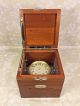 Vtg Longines 8 Day Ship Chronometer In Wood Case Not Running Project Clock Clocks photo 3
