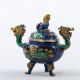 Chinese Cloisonne Hand Carved Kylin Lid Dragon Incense Burners W Xuande Mark Incense Burners photo 2