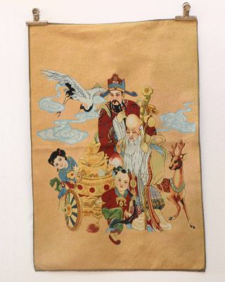 Tibet Collectable Silk Hand Painted Fairy & Kids Thangka photo
